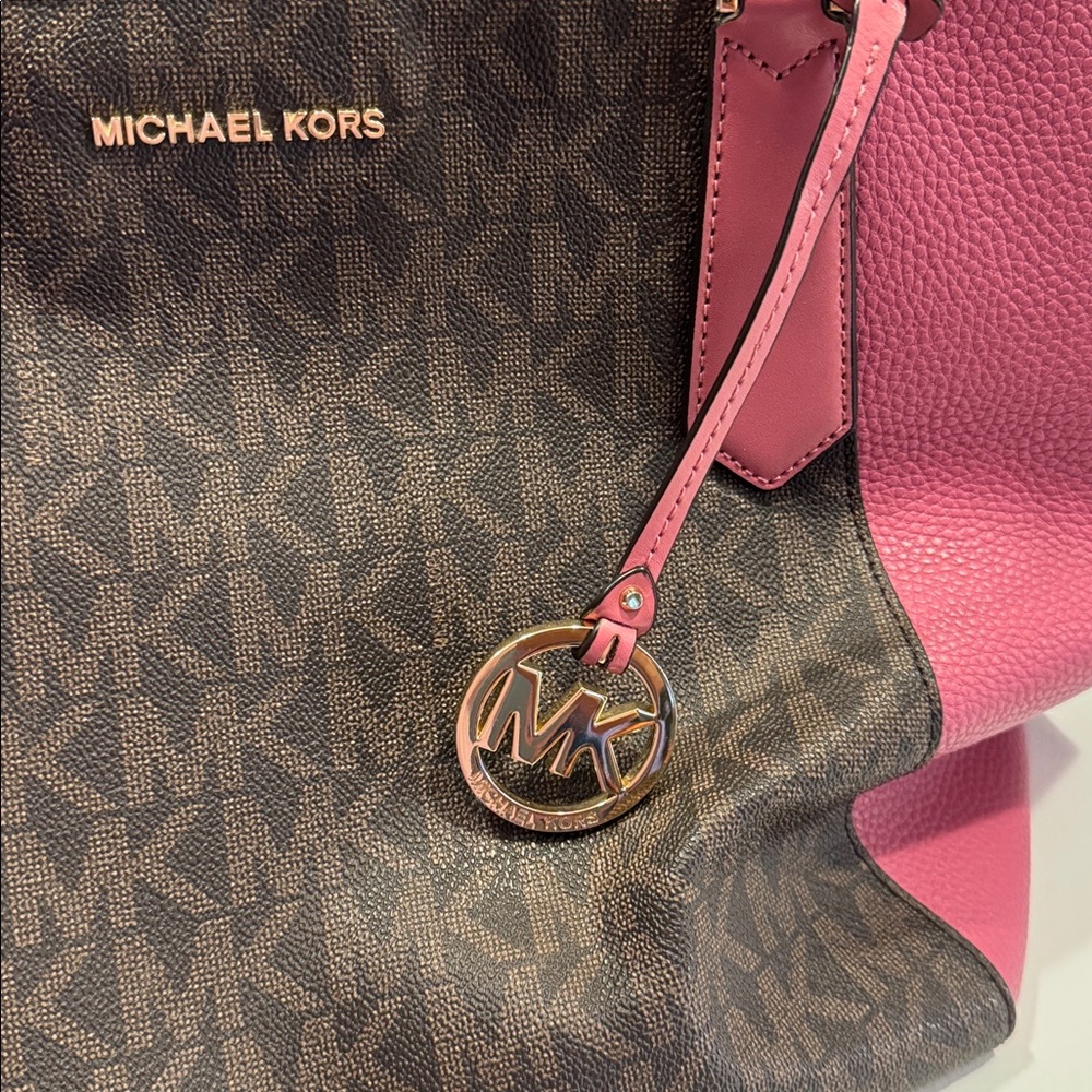 Michael Kors Pink and Brown Tote Bag - Picture 8 of 8